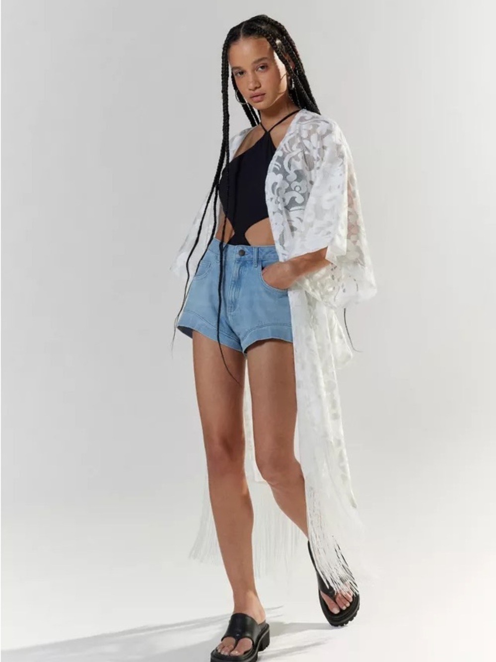 Silence and noise festival fringe lace jacket